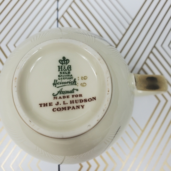 9‎ Pieces Heinrich Anmut Selb Bavaria Germany Ivory Body Supreme Gold Tea Set. - Picture 12 of 12